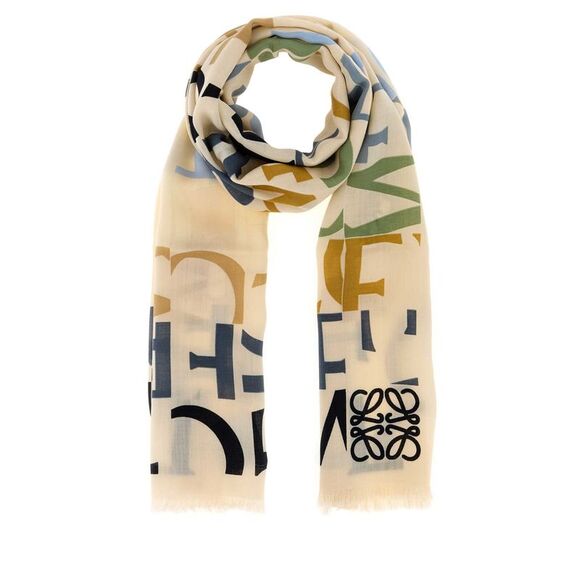 Loewe Women Printed Wool Blend Scarf